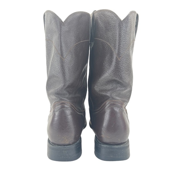 Pecos Bill Men’s Dark Brown Roper Western Cowboy Boots - Picture 6 of 16